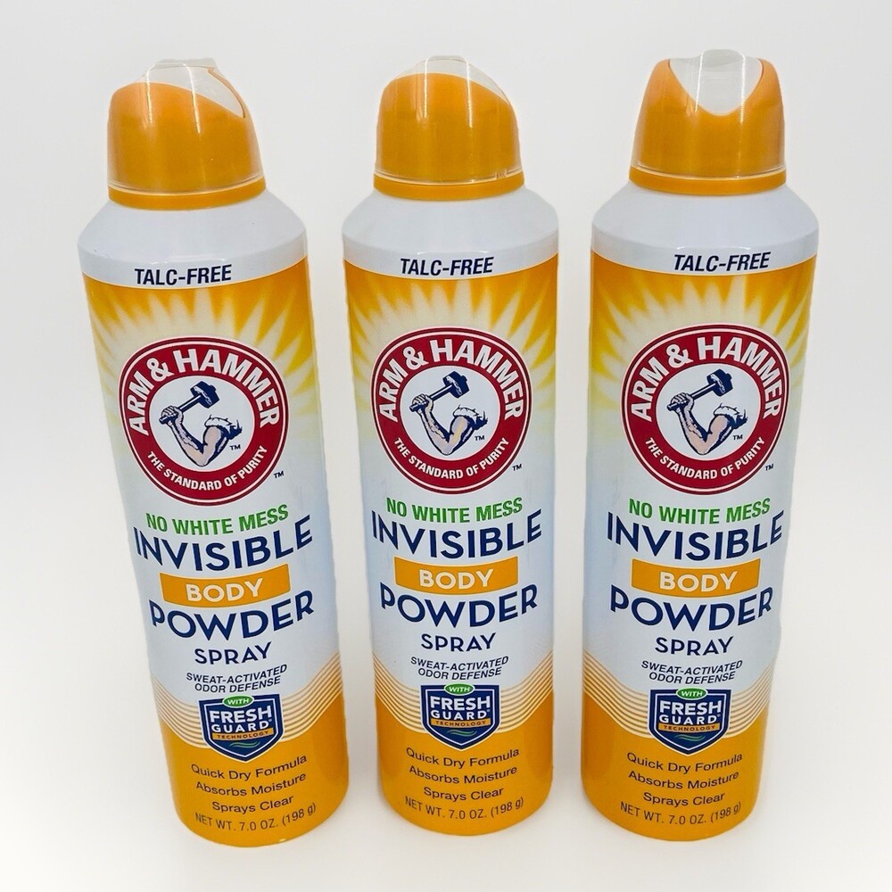 3 Pack Arm & Hammer Invisible Body Powder Spray Talc Free 7 oz Fresh Guard